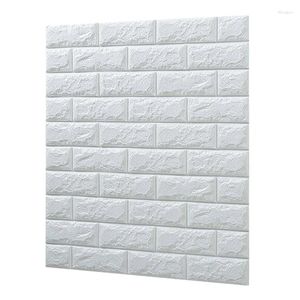 ملصقات الجدار 10 PCS FOAM 3D Tile Brick Sticker Self-Diy DIY لوحات خلفية ديكور