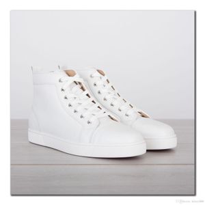 Weiß Schwarz Kalbsleder Leder Sneakers Schuhe High Top Berühmte Marken Männer Frauen Trainer Schuhe Luxus Designer Kausalen Walking Party Kleid Hochzeit EU35-47