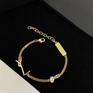 Pulseiras clássicas de luxo Bangle letra Y titânio aço com diamante designer para mulheres jewlery presentes mulher ouro prata atacado não desbota