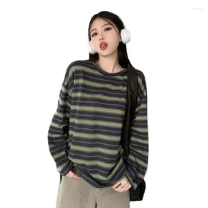 Женские толстовки с капюшоном, женская полосатая толстовка с капюшоном в стиле аниме, тонкий пуловер в стиле Харадзюку, уличная одежда, футболки, корейская зимняя одежда с длинными рукавами