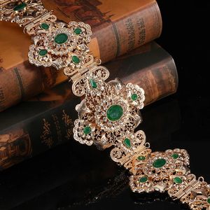 Gioielli caftano Cintura nuziale algerina Cintura marocchina in metallo per donna da sposa color oro catena in vita 240119