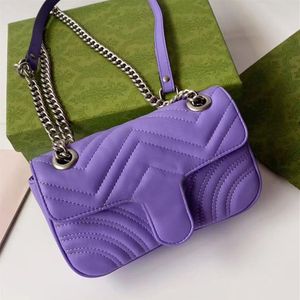 2023 Famous Desinger Womens borsetta femminile vera onda in pelle Flap cucito dovrebbe insaccare la borsetta a catena in metallo per ladies1791