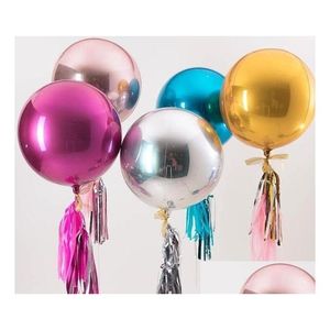 Decorazione per feste Palloncino in foil 4D Palloncini in alluminio rotondi da 22 pollici Matrimonio in metallo Compleanno Baby Shower Consegna a goccia Giardino domestico Festivo Dh30A