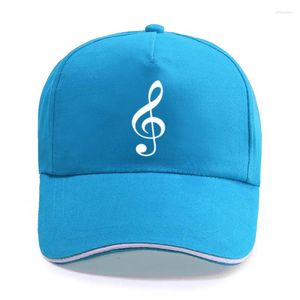Top Caps Müzikal Not Desen Baskı Beyzbol Kapağı Unisex Kadınlar Erkekler Rahat Pamuk Şapka Snapback Hats Trucker Sun-Hats