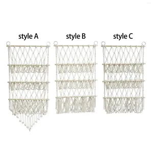 Förvaringspåsar fyllda djur Net Hammock Mesh Dålig makrame Space Saving Cotton Rope Organizer Holder For Playroom Kids Bedroom Home Decor