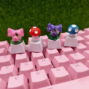 Klawiatury klawiatury PBT Keycaps do mechanicznej dekoracji klawiatury Akcesoria Kawaii Spersonalizowane wiśni MX Keycap Cute Pink Esc Caps Covers YQ240123