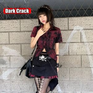 Gothic Damen Herren Y2k Harajuku Punk Lolita Spicy Girls Subkulturen Rock Totenkopf Nieten verstellbarer Gürtel Ledergürtel Mode Geschenk 240122