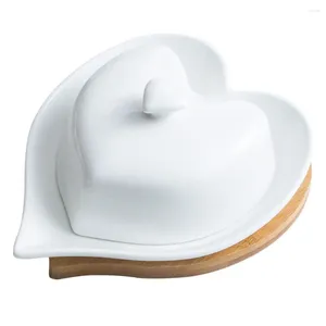 Geschirr Sets Nordic Keramik Butter Dichtung Box Herzförmige Käse Lagerung Tablett Teller Container Keeper Werkzeug Mit Deckel Küche Werkzeuge
