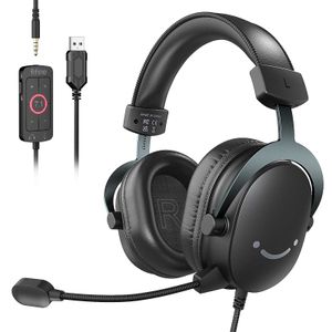 Kulaklıklar Beşli kulaklık 3.5 mm Jack USB Kulaklık 7.1 Surround Sound/Volum Contral/Sessiz Anahtarı PC/MAC/PS4/PS5 Mikser-H9 J240123