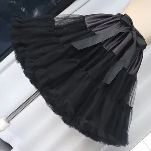 Women's Sleepwear Vintage Swing Soft Veil Petticoat Underskirt Fluffy Tutu Skirt Bridal Detachable Dress Female Ball Gown Lolita Slips