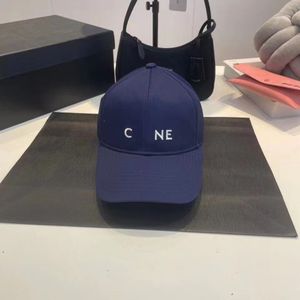 Marinblå canvas baseball hatt herr designer cap mode kvinnor baseball mössor monterad hatt vit bokstav sommar solskade sport broderi strand lyx anka tung hattar