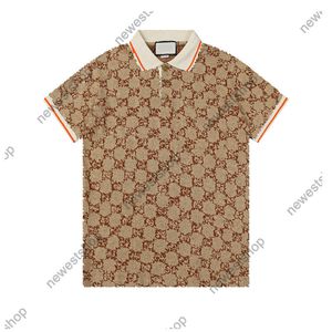 24ss europa homens polos verão clássico corpo carta impressão polo camisas lapela retalhos polo homem manga listra impressão tshirts