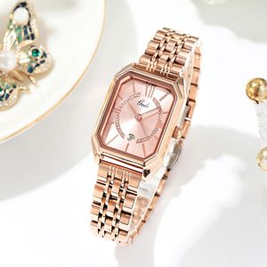 Womens Simple Light Luxury Fashion маленький квадратный темперамент водонепроницаемые Quartz Watch Z5