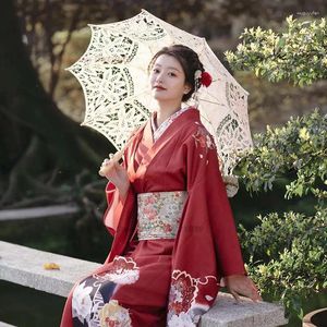 Roupas étnicas 2024 Mulheres Japonesas Vintage Vestido Tradicional Kimono Robe Nacional Flor Impressão Yukata Cosplay Stage Performance