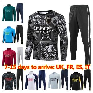 23/24 Football Tracksuit Gunners Training Suit 2023 2024 남성 어린이 축구 아스펜 트레이닝 슈트 생존기 조깅 키트 세트