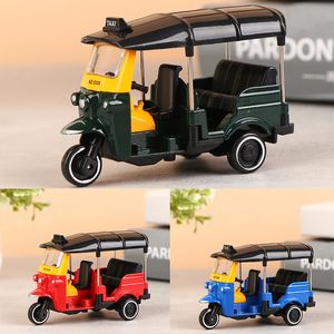 Alloy Tricycle Retro Simulation Model Three wheeled Motorcycle Toy Die Casting Car Model Picture Children's Toy 240123