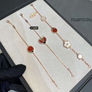 Van Clover Jewelry Cleef Bilezik 2024 Tasarımcı Van Clover Bilezikler Cazibe Bilezik Kadınlar 4/Dört yapraklı Kilki Rosegold Lady Blug Lüks Takı Kutu