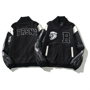 Giacche da uomo Marchio di moda Giacca da donna da uomo Vintage Manica lunga allentata Nero Baseball Uomo Hip Hop Autunno Varsity Abbigliamento casual bomber caldo