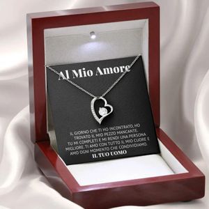 Naszyjniki włoski prezent dla żony kobiety bratnie duszę łańcuch naszyjnik w zawrotce w kształcie serca Naszyjniki 2023 biżuteria modowa z pudełkiem LED