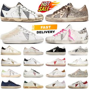 Goose Sneakers Gold Luxury Designer Shoes For Men Women Platform Plat Casual Womens Mens Trainers Dirty Old Shoe Black White Pink Silver Super Hi Star Size 35-46