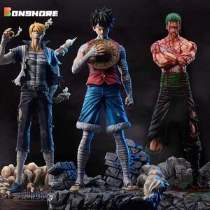 Action Toy Figures 30cm One Piece Anime Action Figur Roronoa Zoro Vinsmoke Sanji Stand Porture PVC Statue Figur Model Collection Boy Toy Gifts