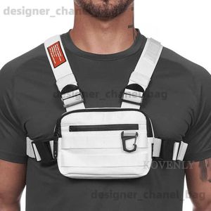 Omuz çantaları yeni göğüs teçhizatı erkek çanta gündelik işlev açık stil göğüs çantası küçük taktik yelek çantaları erkek bel çantaları için sokak kıyafetleri kanye t240123