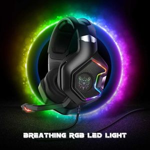 ヘッドセットOnikuma K10ProプロフェッショナルゲームヘッドフォンノイズキャンセルPC PS4 Xbox Wired Headset with LEDバックライトマイクロフォンJ240123