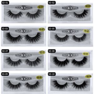 Falsche Wimpern Wimpernverlängerungen Großhandel Beauty Supply 3D-Wimpern Verpackung Wimpernkombinationsfarbe mit Lockenwickler-Bürste Natur Thi Dh1Gn503