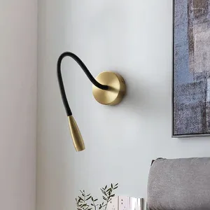 Duvar lambası modern stil bronz ayarlanabilir kol dekor hafif yatak odası çalışma led başucu okuma aynası