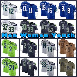 16 Tyler Lockett DK Metcalf Maglie da calcio Kenneth Walker III Bobby Wagner Drew Lock Seahawkes Devon Witherspoon Tariq Woolen Jamal Adams Smith-Njigba Will Dissly