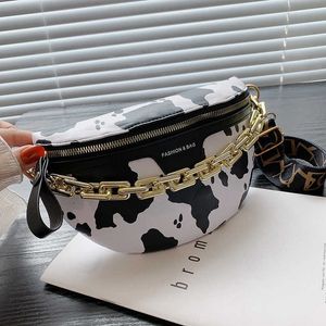 Casual Waist Bags Chain Women's Waist Bag New Style Leopard Female Temperament Chest Bag Fashion Trend with Small Bag Girl