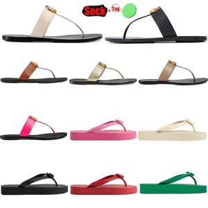 Lyxig gandaler designer kvinnor flip flops tofflor mode äkta läder glider rit sandal damer casual skor