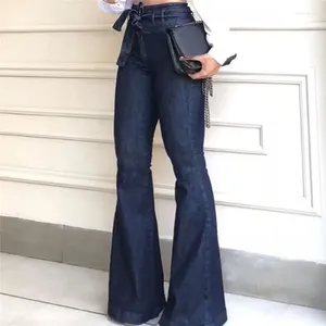 Kvinnors jeans pojkvän svart/blå märke denim byxor kvinnor vintage hög midja bred ben mager flare plus size s-3xl all-match byxor