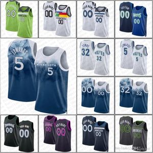 Försäljning Karl-Anthony Towns 5 Anthony Edwards Basketball Jersey Rudy Gobert Kevin Garnett Minnesotas Timberwolve 2023 2024 City Jaden McDaniels Kyle Anderson Naz Reid