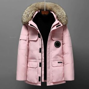Women's and Men's Medium Length Winter New Style Overcame Lovers' Working Clothes Thick Down Jacket Men S-4xl