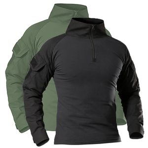 T-shirt da trekking tattiche per esterni da uomo da combattimento esercito militare CP mimetica manica lunga caccia arrampicata camicia in cotone abbigliamento sportivo 240123