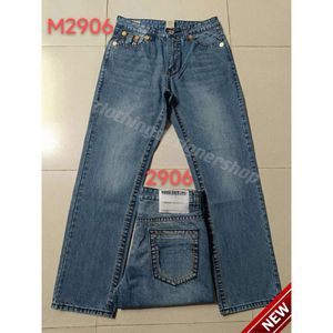 24ss Mens Jeans Homem Calças Designer Preto Skinny Adesivos Light Wash Rasgado Motocicleta Rock Revival Corredores Verdadeiros Religiões Homens