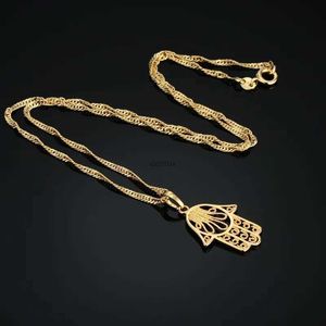 Pendant Necklaces New Fashion Hand Of Fatima Pendants Hamsa Chain Short Long Mens Womens Gold Color Necklace Jewelry Gift