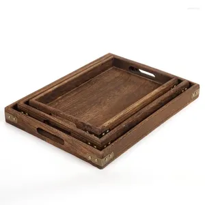Tea Trays Wood Serving Tray Platter Decorative Food Coffee Table Breakfast Nesting Multipurpose For Patio Versatile Home