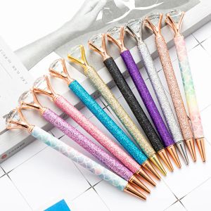 wholesale Metal Diamond Ballpoint Pens Student Glitter Sequin Ballpoints Pen School Gifts Stationery Office Writing Signature Supplies TH1291