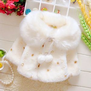 Girl's Winter Baby Coat 0-3Y Solid Warm Thick Windproof Cloak Cute Outdoor Princess Wool Hooded Jacket 240123