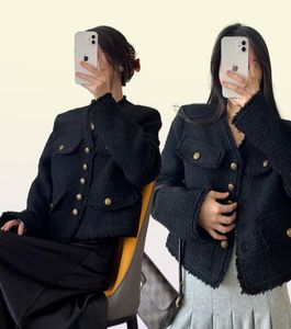 韓国の女性ツイードベーシックジャケットコート女性スプリングデザイナージャケット服アウターコートスタイルスーツカワイイOL 2208155310604