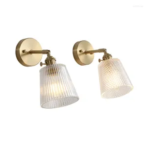 Lampy ścienne szklane szklane oprawy oświetleniowe LED Sypialnia lustro w łazience retro lampa vintage tcince Wand Applique Murale