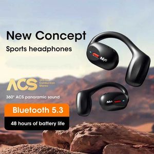 Cell Phone Earphones 5.3 Air Conduction Bluetooth Headphones Noise Reduction Sports Waterproof Wireless Earphones with Mic Ear Hooks Headsets Earbuds J240123