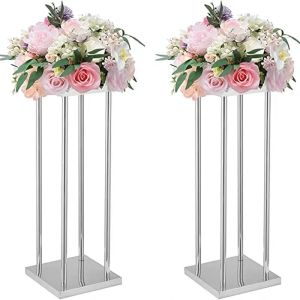 10cm to 100cm tall Rectangle Metal Flower Stand Rack Vase for Wedding Party Table Centerpieces Road Lead Plant Shelf for Home Decoration ZZ