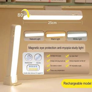 Desk Lamps Portable Table Lamp Magnetic Suction Usb Light Rechargeable Lamp for Desk Remote Control Led Light Writing Reading Torch Indoor YQ240123