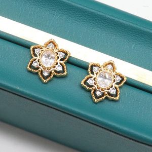 Ohrstecker Sechs Stern Blume Vintage Stil Spitze Vielseitig Klein Für Frauen Luxus Schmuck Mädchen Geschenk