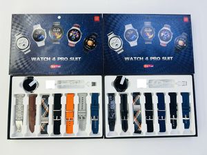 Relógio 4 Pro Suit 8 em 1 Conjunto Redondo Relógio Inteligente 7 Correias BT Música Chamada Rastreador de Fitness Monitoramento de Freqüência Cardíaca Smartwatch 2024 Novos Relojes Inteligentes