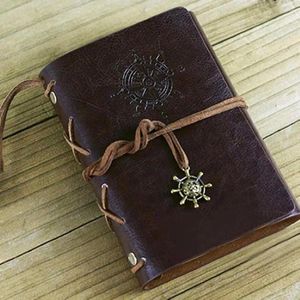 Retro Notebook Beautiful Pu Leather Loose-leaf String Helm Sketch Book Journal Pirate Notepad Students Gifts Stationery Supplies