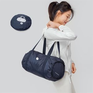 lu Portable Cylinder Pillow Bag Yoga Womens Fashion Folding Tote Simple Leather Bags Crossbody Handbag